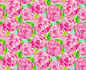 Lilly Pulitzer Floral Pink And Green Print Background
