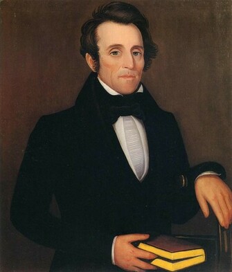 Gentleman In A Black Cravat American Folk Art Wallpaper Image