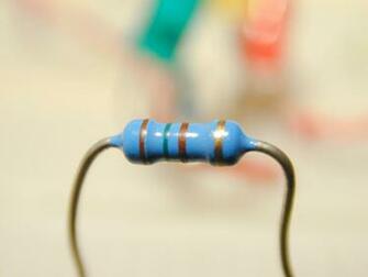 Image Of Blue Electronic Resistor Component Close Up