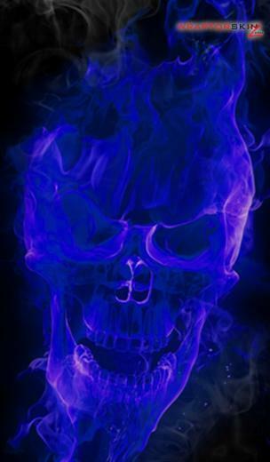 Kindle Fire Original Decal Style Skin Flaming Skull Blue