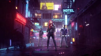 Cyberpunk Hotel Street Wallpaper