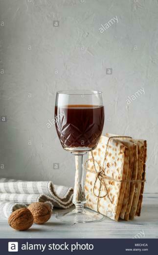 Best A Jewish Matzah Bread With Wine Passover Holiday Concept