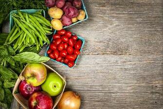 Fresh Farmers Market Fruit And Vegetable From Above