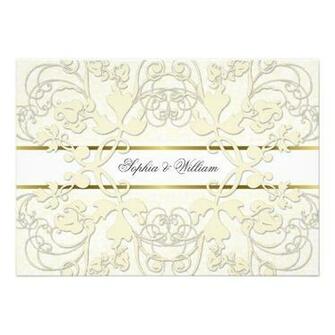 Vintage Damask Swirls Lace Elegant Wedding Invite Personalized