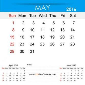 May Calendar Printable By 123vectors