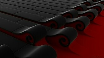 Black And Red Waves Render Wallpaper