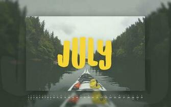 July Desktop Calendar Wallpaper Paper Leaf