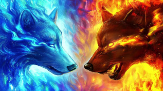 Water And Fire Wolf Live Wallpaper