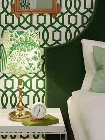 Kelly Wearstler Trellis Trelis Wallpaper Print Green Brunch At