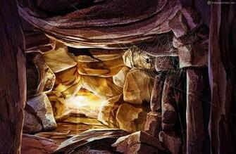 Spider In Cave Painting Wallpaper