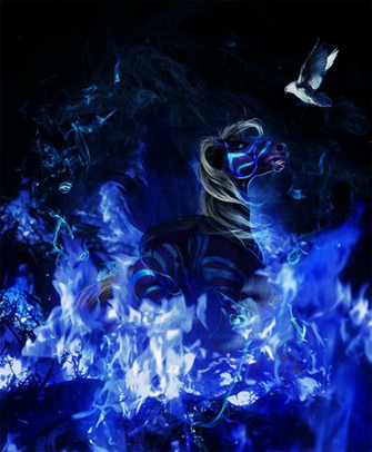 Blue Fire Horse Wallpaper Comm By Del Rae