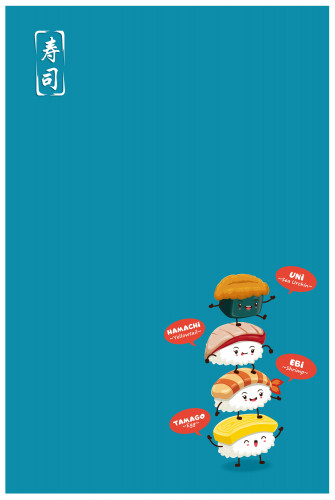 Lovely Sushi Cartoon Background Image Cute