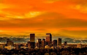 Denver Colorado Skyline Panorama Wallpaper