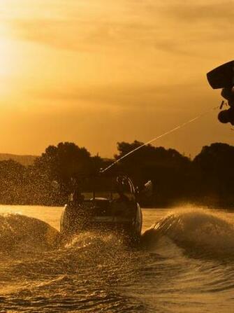 Wakeboarding At Sunset Computer Wallpaper Desktop
