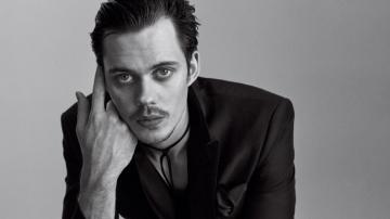Actor Bill Skarsg Rd In A Jacket Black And White Photo Desktop
