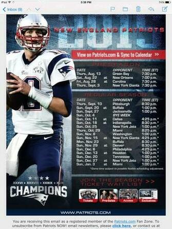 Patriots Schedule
