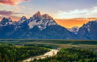 Wallpaper Summer Mountains River Usa Wyoming Snake