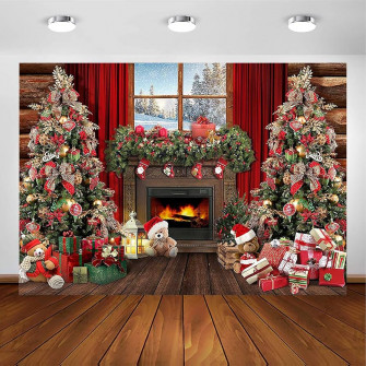 Amazon Avezano Fireplace Backdrop Rustic Wood Window Photo