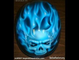 Blue Flaming Skull Wallpaper Picture