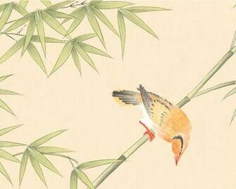 Bamboo Floral Hand Made Non Woven Wallcovering Chinese Wallpaper