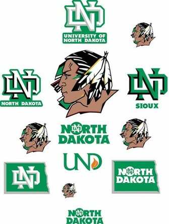 North Dakota Fighting Sioux Logo Fathead Jr Brewster Wallcovering