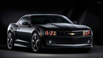 Black Chevrolet Camaro Front Side Wallpaper Car