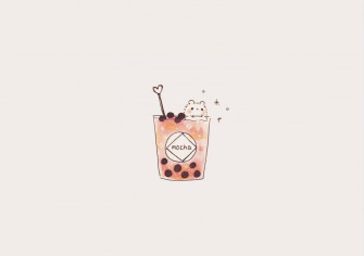 Cute Mocha Kawaii Laptop Background Wallpaper