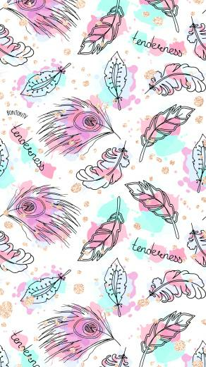 Phone Wallpaper HD Boho Feathers By Bonton Tv