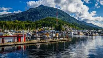 Desktop Wallpaper Alaska Ketchikan Hill Pier Cities