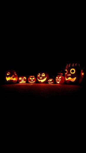 Glowing Pumpkins Halloween iPhone Plus Wallpaper