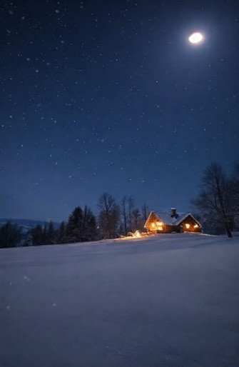 Winter Night Scenes Wallpaper