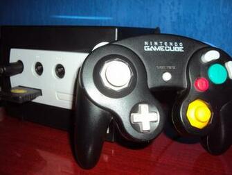 Nintendo Gamecube And Controller Black Wallpaper