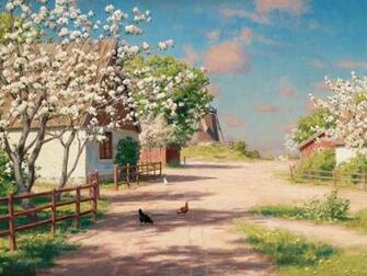 Farm Spring Trees Poultry Way Desktop Pc And Mac Wallpaper