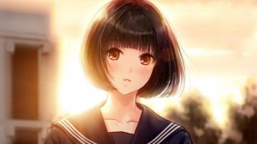 Anime Girl Short Hair Wallpaper
