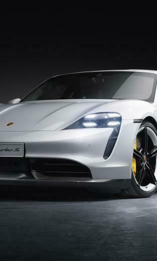 Wallpaper White Front Porsche Taycan