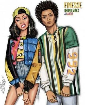 Cardi B And Bruno Mars Art