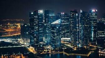 Wallpaper Skyscrapers Night City From