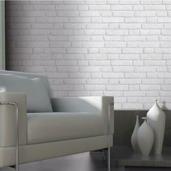 Muriva Brick 3d Effect Wallpaper White