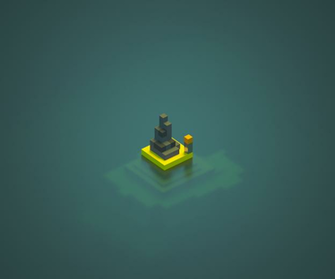 Sea Block Minimal Voxel Wallpaper Factorio