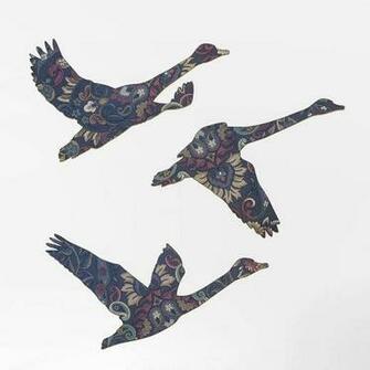 Vintage Swan Wallpaper Set Of Blue