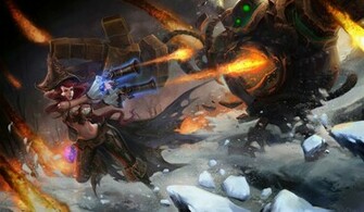 Miss Fortune Vs Blitzcrank Lol Clash A05 HD Wallpaper