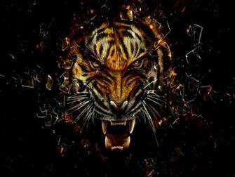 Face Tiger Art Cool Wallpaper HD Background