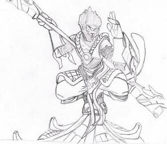 Jade Dragon Wukong Sketch By Shikamayru21