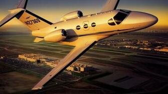 Cessna Citation Mustang Over Airport Wallpaper In