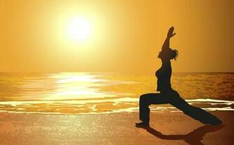 Creative Yoga And Sunset Vector People