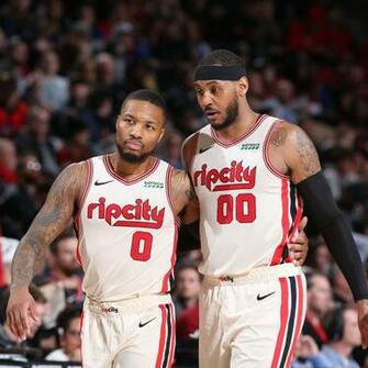 Video Damian Lillard Carmelo Anthony Share Game Ball After Big