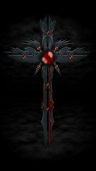 Red Black Gothic Cross Cell Wallpaper Artwork