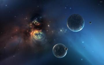 Nebula And Planets Wallpaper Space