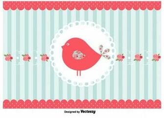 Shabby Chic Bird Background Vector