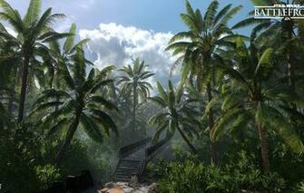 Wallpaper Forest Bridge Palm Trees Star Wars Battlefront